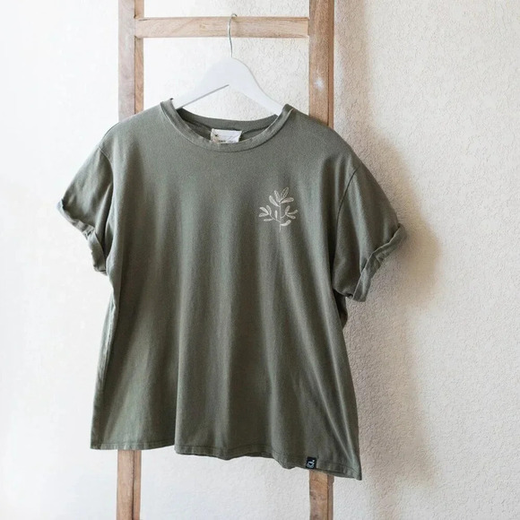 FRENCH PASTRY CHRISTIAN SCRIPTURE TO DO LIST RECIPE OLIVE GREEN TEE SZ XL - Picture 3 of 8